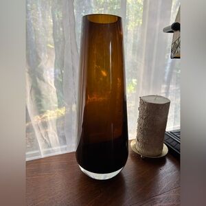 Amber Colored Glass Vase
